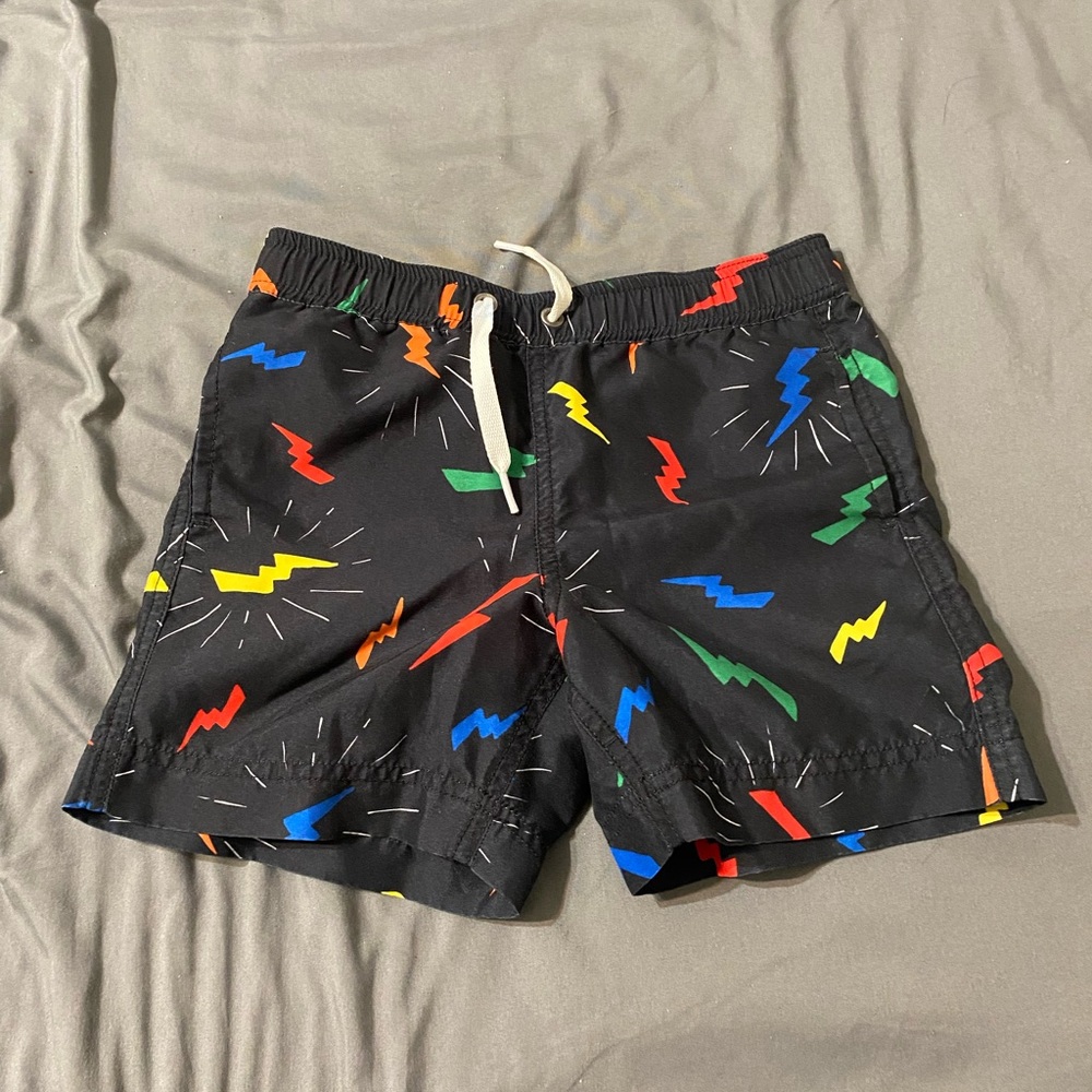 Hanna Andersson Boys 4 Swim Trunks Lightening Bolts Multicolor Shorts Vacation